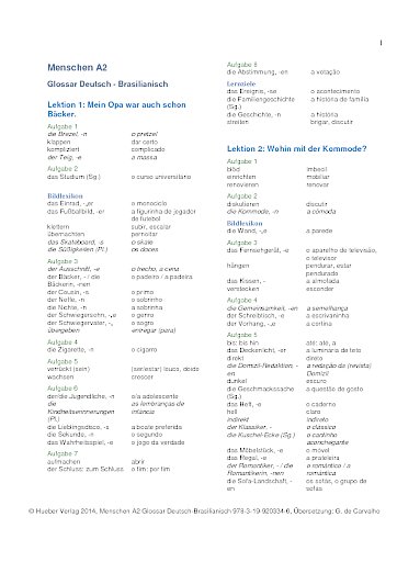 Glossário Menschen A2