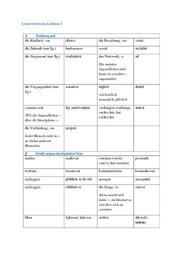Glossar Deutsch-Tschechisch