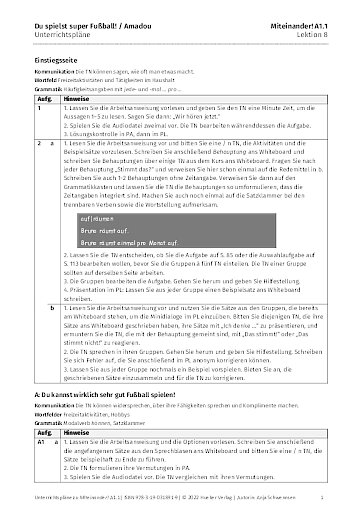 Unterrichtsplan
