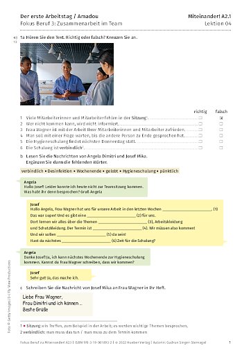 Fokus Beruf: Zusammenarbeit im Team