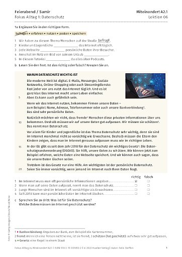 Fokus Alltag: Datenschutz