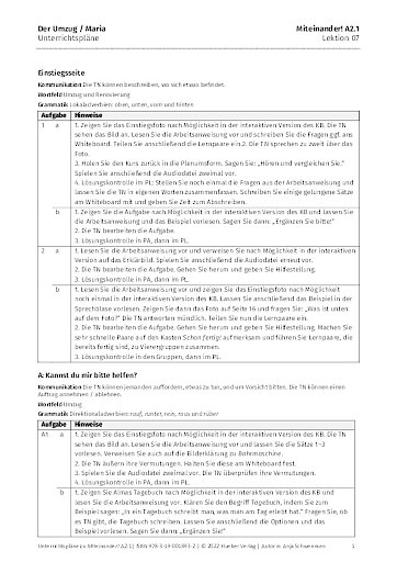 Unterrichtsplan