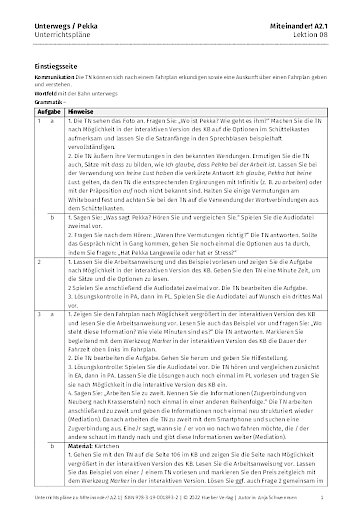 Unterrichtsplan