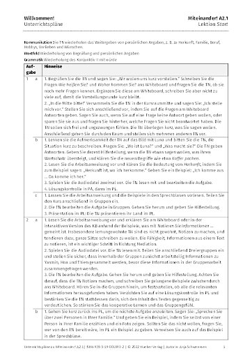 Unterrichtsplan