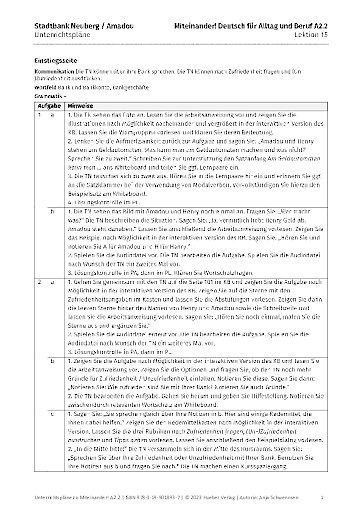 Unterrichtsplan