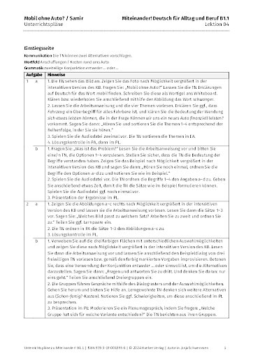 Unterrichtsplan
