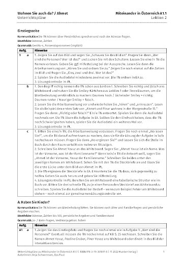 Unterrichtsplan