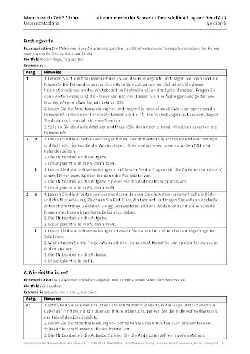 Unterrichtsplan 