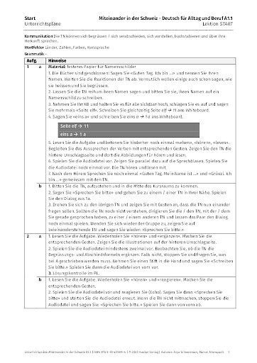 Unterrichtsplan 