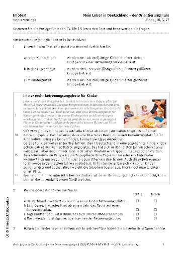 Kopiervorlage zu Modul III, S.77