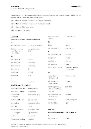 Glossar Deutsch-Ungarisch
