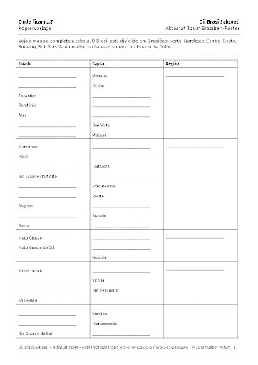 Poster Brasilien – Aktivität 1