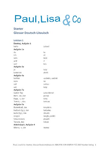 Paul, Lisa & Co. Starter Deutsch-Litauisch