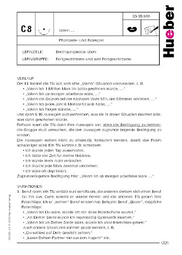 Wenn... - ein Phantasie- und Ratespiel