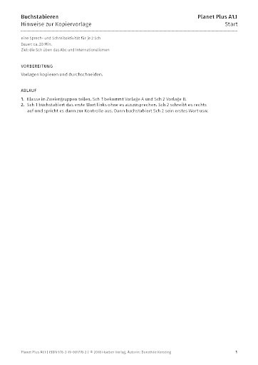 Kopiervorlage: Buchstabieren