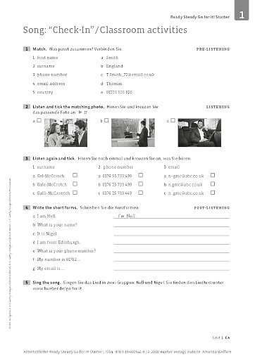 Song: Classroom activities