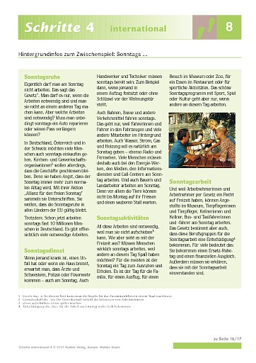 Sonntags …