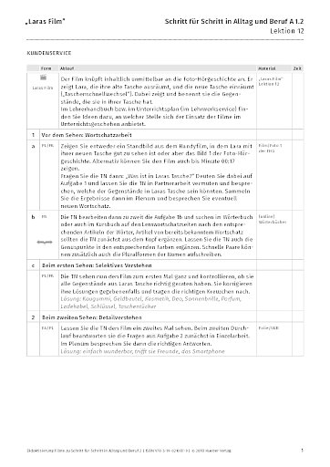 Didaktisierung „Laras Film”