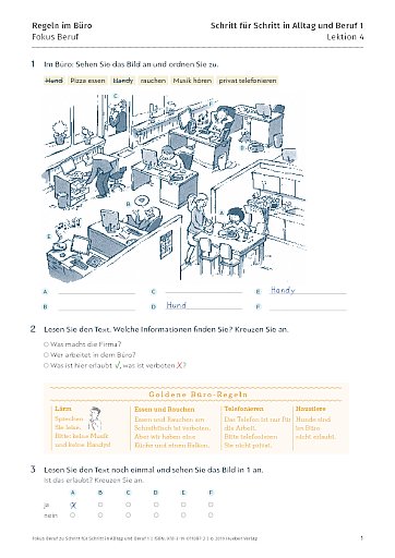 Fokus Beruf: Regeln im Büro