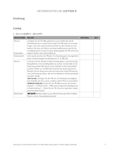 Unterrichtsplan