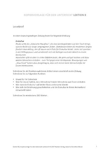 Unterrichtsplan – Kopiervorlage
