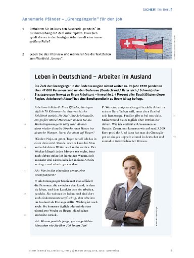 Lektion 12, Text 2: Grenzgängerin