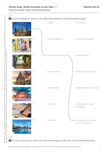 Arbeitsblätter zum Poster „Meine Freundin an der Elbe ...“