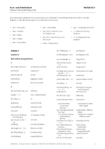 Glossar Deutsch-Ungarisch