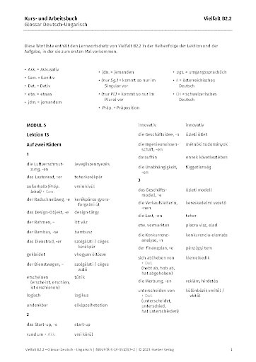 Glossar Deutsch-Ungarisch