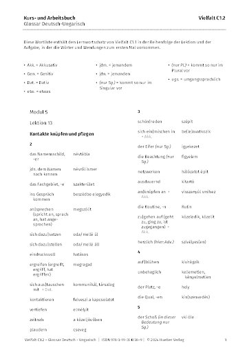 Glossar Deutsch-Ungarisch