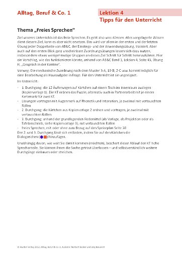 Thema „Freies Sprechen“