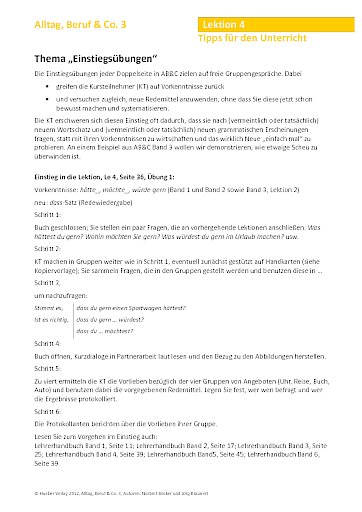 Thema „Einstiegsübungen“