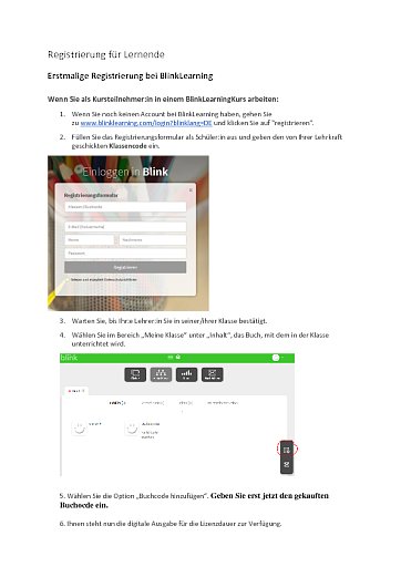 Registrierung für Lernende