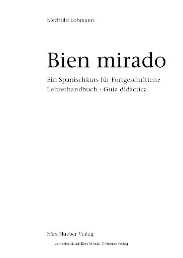 Bien mirado Lehrerhandbuch - kostenloser Download