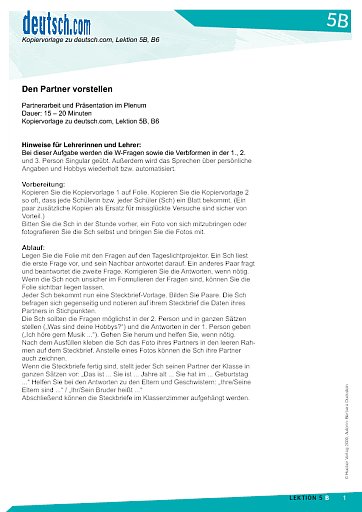 Den Partner vorstellen