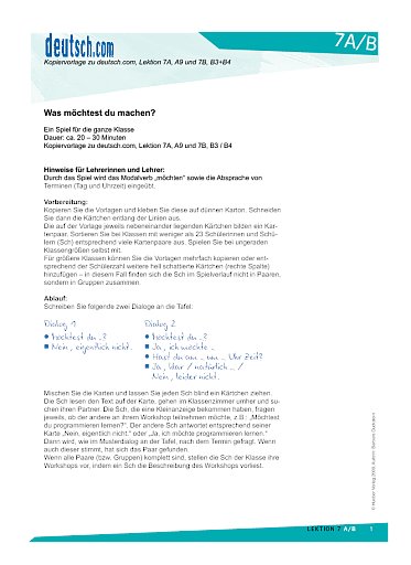 Was möchtest du machen?