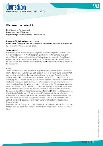 Wer, wann und wie oft?