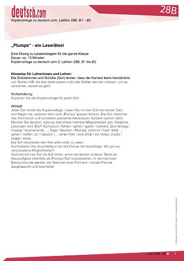 „Plumps“ – ein Leserätsel 