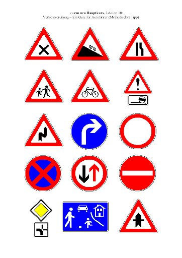 Verkehrsordnung: Verkehrszeichen (zu em neu Hauptkurs Lektion 10)