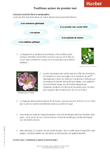 Traditions autour du premier mai