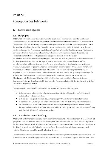 Konzeption des Lehrwerks