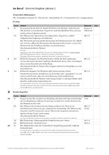 Im Beruf - Deutsch als Fremdsprache | Lehren | Leitfaden | Hueber