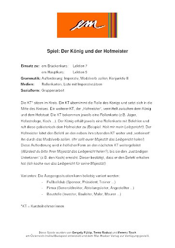 Der König und der Hofmeister