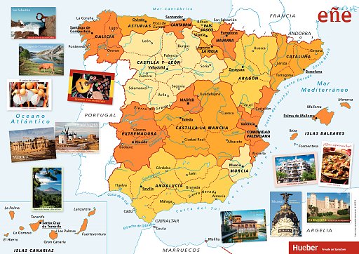 Landkarte Spanien und Lateinamerika