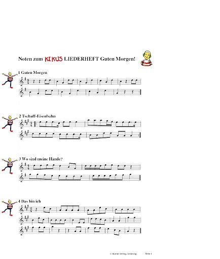 Noten zu allen Liedern