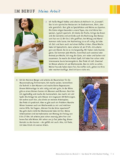 Im Beruf: Meine Arbeit – Arbeitsblatt (Modul 5)