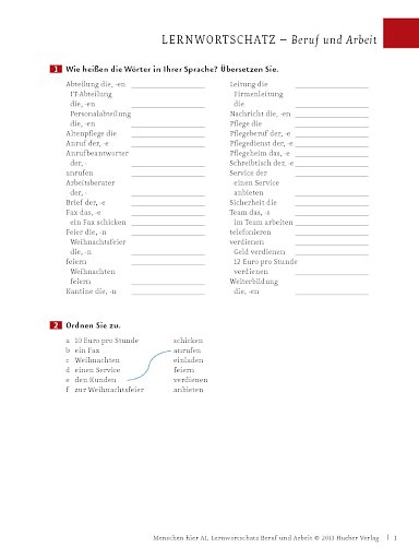 Wortschatztraining: Beruf & Arbeit