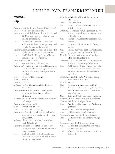 Transkriptionen zur Lehrer-DVD