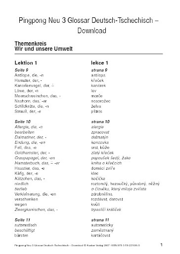Glossar Tschechisch