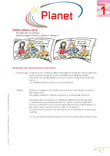 Zahlen-Memo-Spiel